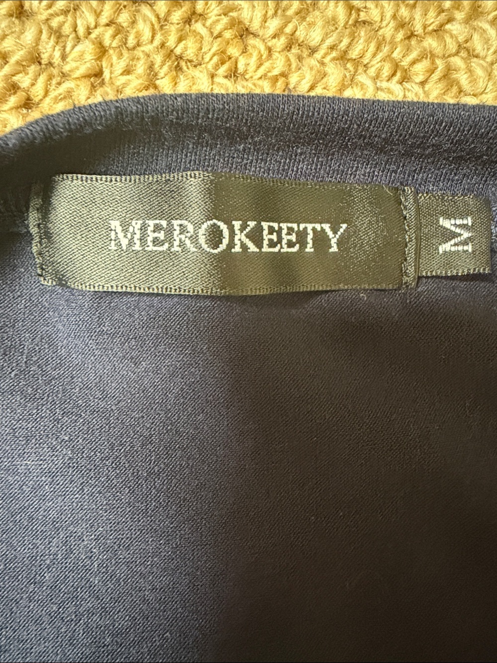 Merokeety Navy Blue Tie Waist T-Shirt Dress Pockets Size M - Picture 2 of 4